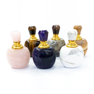 Bottiglia <span class=keywords><strong>di</strong></span> Profumo in Cristallo Naturale Personalizzata, Bottiglia per Oli Essenziali in Howlite, <span class=keywords><strong>Occhio</strong></span> <span class=keywords><strong>di</strong></span> <span class=keywords><strong>Tigre</strong></span>, Agata Pazza, <span class=keywords><strong>Quarzo</strong></span> Rosa per Decorazioni, Gioielli e Regali - Product Image 2