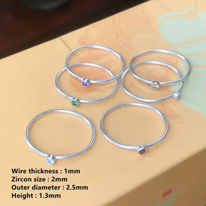 Joyería fina de alta calidad con relleno de oro de 14K, anillos de bisel de circón con piedra de nacimiento, anillo redondo de plata 925 en forma de V para mujer, regalo pequeño para fiesta - Product Image 3