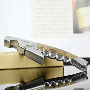 Solid Wood And Stainless Steel Wine <b>Opener</b> With Shadow Wood Handle Multifunctional Household Corkscrew For Wine Bottle Opening - Product Image 3