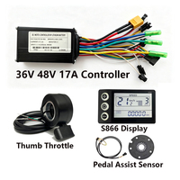 36V 48V 17A 250W 350W 500W Kit Pengontrol Sensor Hall Layar S866 untuk Sepeda Listrik Ebike