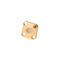 Connecteur coaxial RF plaqué or SMA femelle Jack 4 trous à bride avec matériau en laiton