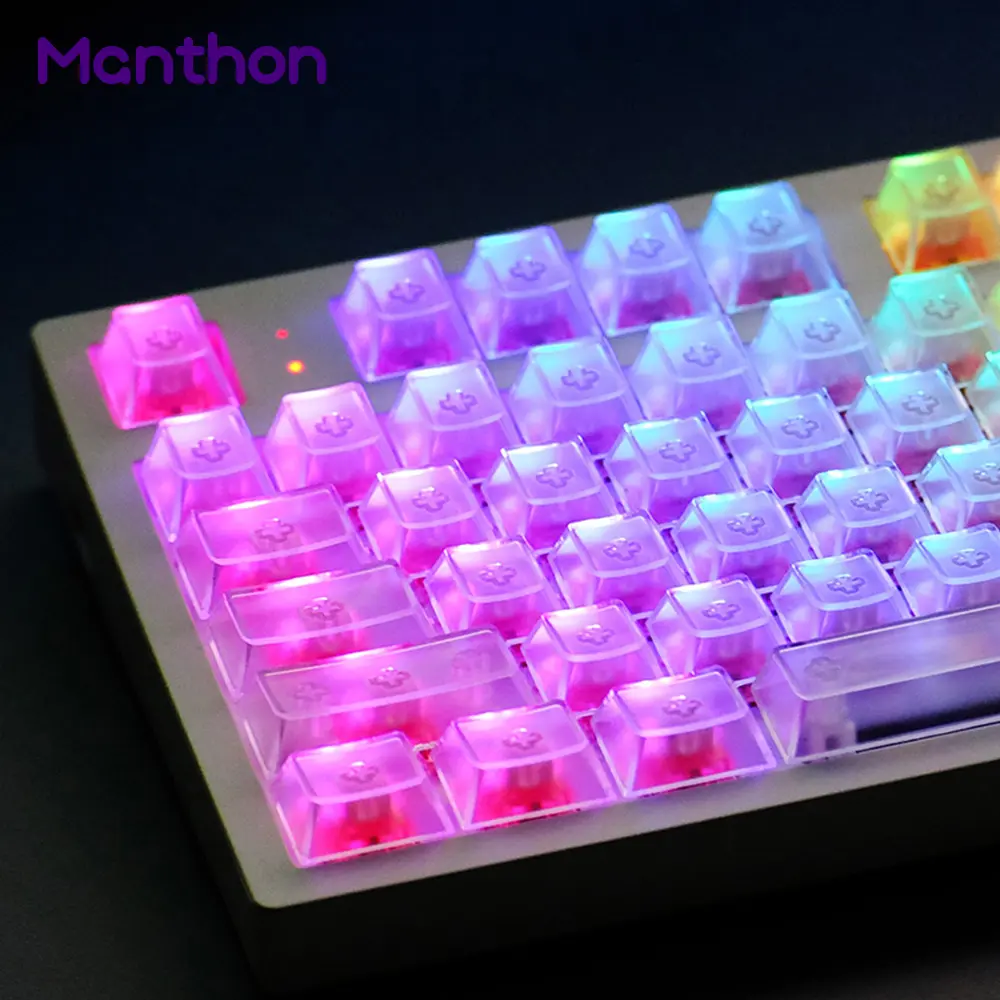104 Transparent Blank Clear OEM Profile ABS Keycaps For Mechanical Keyboard Orange White Black Blue Red Purple Color