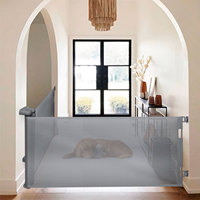 Barrière de sécurité rétractable double en maille pour bébé et chien, pour porte intérieure, escalier, protection durable, design multifonctionnel