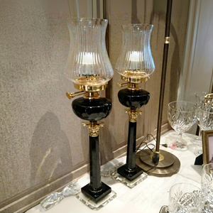 Lámpara de aceite de vidrio cónico con base de latón y pantalla transparente, accesorio de iluminación para decoración del hogar - Product Image 4