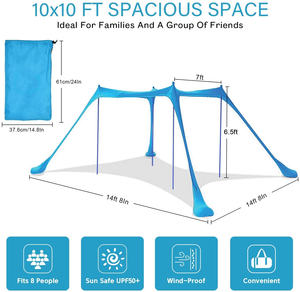 Tenda Pop-up Leggera Istantanea con Una Camera da Letto per <span class=keywords><strong>Campeggio</strong></span> Estivo in Spiaggia - Product Image 3