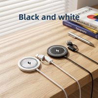 Kabel Pengisi Daya Nirkabel Tipe C USB Pengisi Daya Nirkabel TPE Paduan Magnetik Kuat Lintas Batas Pengisian Cepat 15W untuk Dua-dalam-Satu