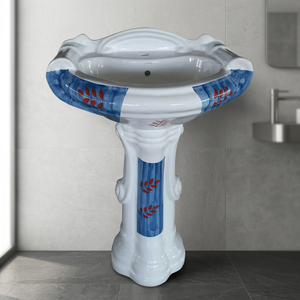 Vistaar Modern Ceramic Pedestal Wash Basin Hand Wash Sink With Chrome Finish For Bathroom Sanitary Ware - Product Image 5