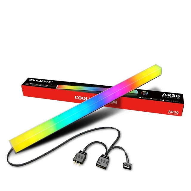 COOLMOON ARGB LED Strip Light 5V 3Pin/Small 4Pin Diamond Magnetic Colorful Atmosphere DIY Lamp Bar for PC Computer Case Chassis