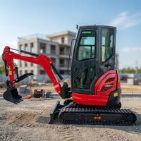 Mini-excavatrice de 2 tonnes à chenilles en caoutchouc, machine compacte hydraulique pour projets agricoles