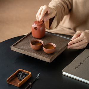 Guanlan Walnut Wood Square Dry Brewing Tray Kung Fu <b>Tea</b> <b>Set</b> Accessory Superior Quality - Product Image 1