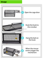 Piège de chasse pour petits animaux 24x12x12cm, capture en direct, cage de survie pour souris et oiseaux