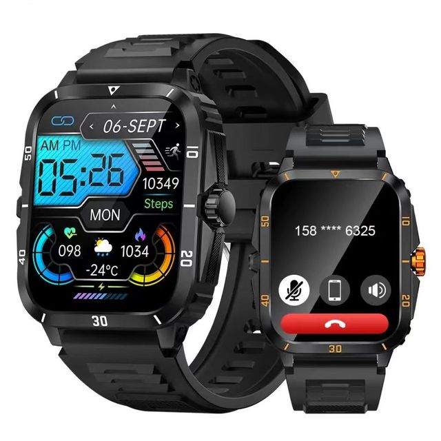 Waterproof Smart Watch Kt71 1.96inch Screen App Dafit Phone Call Heart Rate Sleep Steps Count Smartwatch