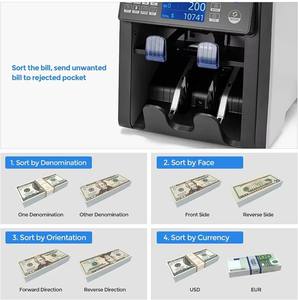 Máquina de conteo de dinero mixto portátil, contador de billetes automático de varias monedas, contador de dinero, clasificación y detección de efectivo - Product Image 5