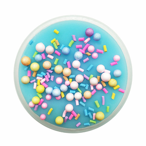Foam Ball <b>Beads</b> Slime Slices Charms Slime Kit Set Fluffy Puff Color Barrel Bottle Container Slime Set - Product Image 3