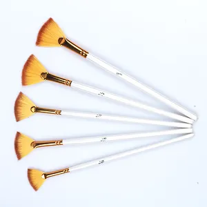 YIHUALE/EVAL pearl white fan artist brushes with different sizes acrylic oil painting wall brush art supplies