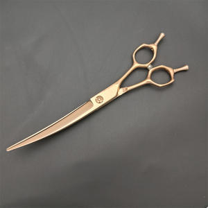Tijeras Curvas para Mascotas en Oro Rosa de 7 Pulgadas, Tijeras de Acero Inoxidable para Peluquería Canina, Tijeras de Belleza para Uso Profesional - Product Image 5