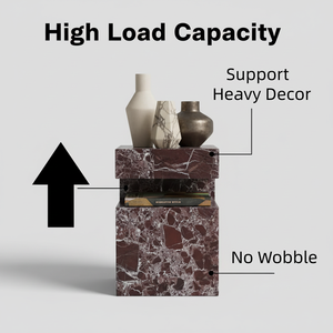 <span class=keywords><strong>Table</strong></span> d'appoint en marbre naturel massif de luxe 37x37x50 cm, piédestal moderne, <span class=keywords><strong>table</strong></span> de chevet, mobilier de chambre à coucher, décoration intérieure, présentoir - Product Image 4