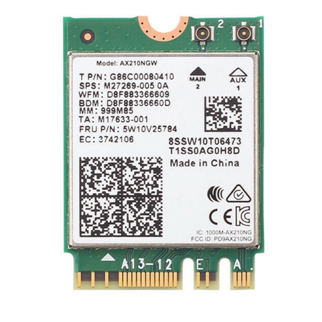 Intel AX210NGW 802.11ac 802.11ax BT5.3 Tri Band 2.4G 5G 6G 5400M Wireless NGFF M.2 WiFi Network Card WiFi6e Module For AIO