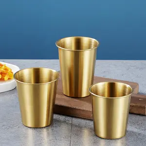 260ml 350ml 500ml 8oz Unbreakable Beer Water Single Layer Metal 304 Stainless Steel Stackable Pint Cups For Bar