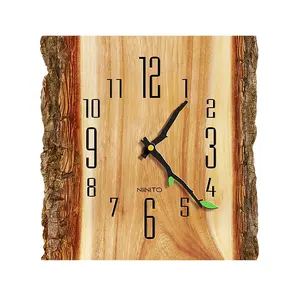 Wooden Wall Clock Modern Design Decoration Tree Silent Wall Clock for Living Room