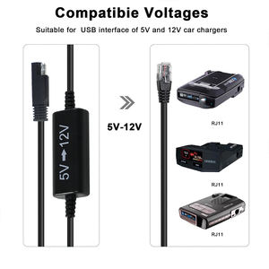 SAE to RJ11 5V to 12Vステップアップコンバーターケーブル、カーチャージャー用電源アダプターCCTVカメラLEDストリップライトネットワークデバイス - Product Image 2
