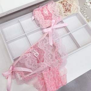 <span class=keywords><strong>String</strong></span> en dentelle imprimé léopard pour <span class=keywords><strong>femme</strong></span>, lingerie sexy en maille transparente avec strass latéraux - Product Image 5