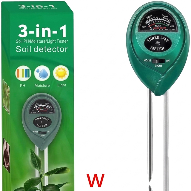 Portable Multifunctional PH Meter Plant Moisture Meter, 3 in 1 Soil Moisture for Plant Care No Battery Needed