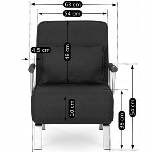 Ghế sofa gấp đa năng 5 trong 1, màu đen xám, bền, có thể điều chỉnh, gấp gọn, có gối, bán buôn từ nhà máy - Product Image 4