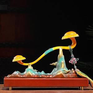 Figurine traditionnelle chinoise en laiton Jiangshan Ruyi, Feng Shui, décoration pour salon, véranda, ou pour l'inauguration d'une maison - Product Image 3