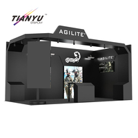 Profilé en aluminium noir Led rétroéclairé Stand d'exposition Structure Fair Set Trade Show Display Seg Light Booth Stand