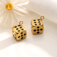 Подвески-кубики из нержавеющей стали P439 с позолотой 18K, не тускнеющие, в стиле хип-хоп, для изготовления ювелирных изделий, ожерелий, серег, аксессуаров