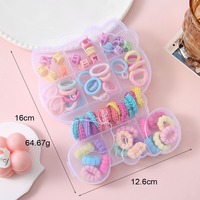 Lot de pinces et élastiques à cheveux coréens pour enfants, motifs dessin animé, simples, colorés et sans couture, accessoires capillaires pour bébés