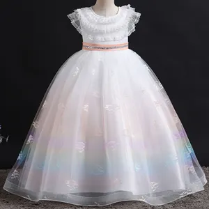 Robe de demoiselle d'honneur pour enfants robe de princesse pour enfants robe de soirée blanche d'anniversaire de mariage pour la première Communion