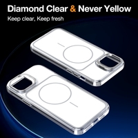 Étui de téléphone magnétique pour iPhone 14 Plus avec support d'appareil photo bicolore, compatible avec la charge sans fil, TPU + acrylique, coque de protection de haute qualité