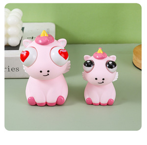 Juguete antiestrés de <span class=keywords><strong>unicornio</strong></span> alado pequeño con ojos saltarines y rebote rápido para aliviar el estrés - Product Image 4