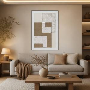 Peinture à la main minimalisme moderne abstrait toile peinture mur Art couleur naturelle avec <span class=keywords><strong>carton</strong></span> ondulé pour la décoration de salon - Product Image 2