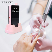 WELLSTRY Esmeril Para Unas Machine de manucure professionnelle Portable sans fil E-file Rechargeable sans brosse 40000 tr/min perceuse à ongles