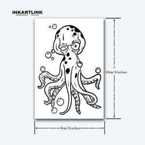 Autocollant de tatouage semi-permanent réaliste en forme de pieuvre de dessin animé, longue durée 15 jours, pour hommes et femmes, art corporel pour bras, vente en gros - Product Image 4