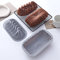 Moule en silicone à motif spiralé, résistant aux hautes températures, facile à démouler, outil de pâtisserie et de boulangerie domestique