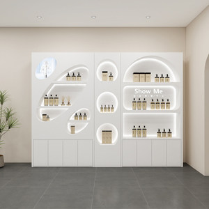 Vitrine de présentation moderne blanche sur mesure en MDF, unité d'étagère de vente au détail pré-assemblée, vitrine de magasin autoportante - Product Image 6