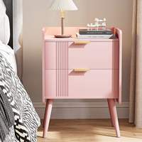 Meja Samping Tempat Tidur Kecil Modern 2 Laci Ramah Lingkungan Tahan Lama dengan Finishing Kayu, Meja Serbaguna untuk Kamar Tidur dan Ruang Belajar, Ringkas