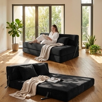 Canapé-lit futon compressé sans armature, convertible en canapé deux places, pliable pour le sol, sans accoudoirs, prix de gros