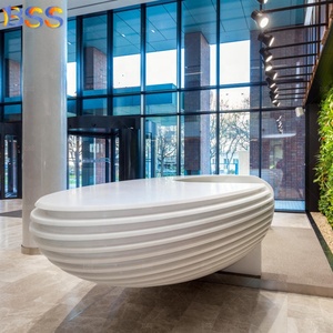 Hotel Front <strong>Desk</strong> Design Contemporary <strong>Art</strong> <strong>Deco</strong> Best Quality Custom Made Luxurious White Corian Modern Front <strong>Desk</strong> Hotel - Product Image 3