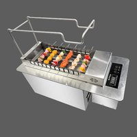 Restaurant commercial Brochettes à bascule automatiques Barbecue intérieur Four à grillades électrique Barbecue incrustable
