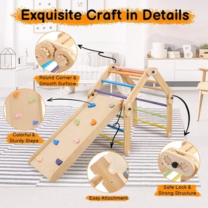 LM KIDS Baby Picklers Climber Montessori Toddler Indoor Playground Picklers Arch Picklers Triangle Wooden Climbing Frame - Product Image 4