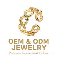 Anillo Abierto Ajustable de Oro con Diseño de Cara Sonriente, Pulido y Liso, Joyería Casual para Mujer, Venta al por Mayor Personalizada