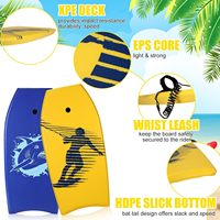 Bodyboard léger XPE Deck HDPE Slick Bottom avec laisse de poignet EPS Core pour enfants et adultes piscine et surf à la plage