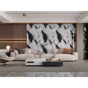 Autocollant mural Omoora <span class=keywords><strong>2</strong></span>,5 mm anti-rayures à imprimé marbre avec accents dorés pour <span class=keywords><strong>la</strong></span> décoration du salon et du hall - Product Image 4