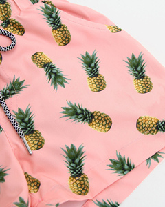 Shorts de bain pour hommes à imprimé ananas, séchage rapide, avec cordon de serrage, logo personnalisé, shorts de plage et de surf pour l'été, pour garçons - Product Image 4