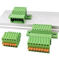 Ensemble de bornes à ressort sans soudure mâle et femelle, pas de 2,5 mm, fixation fixe, connexion par pression sans outil